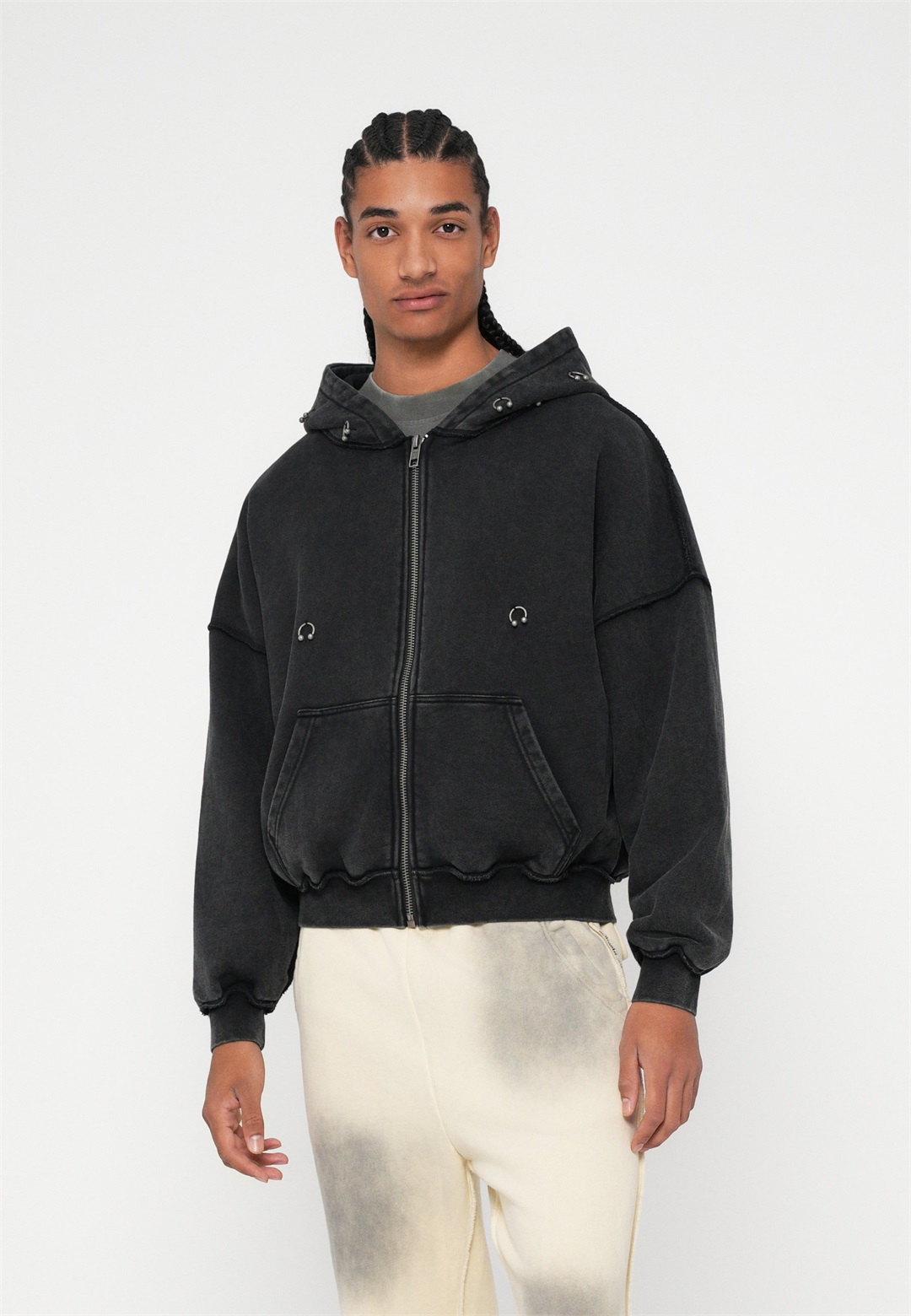 Atelier de roupa INJECT ZIP HOODIE UNISEX - Sweatjacke - black/schwarz