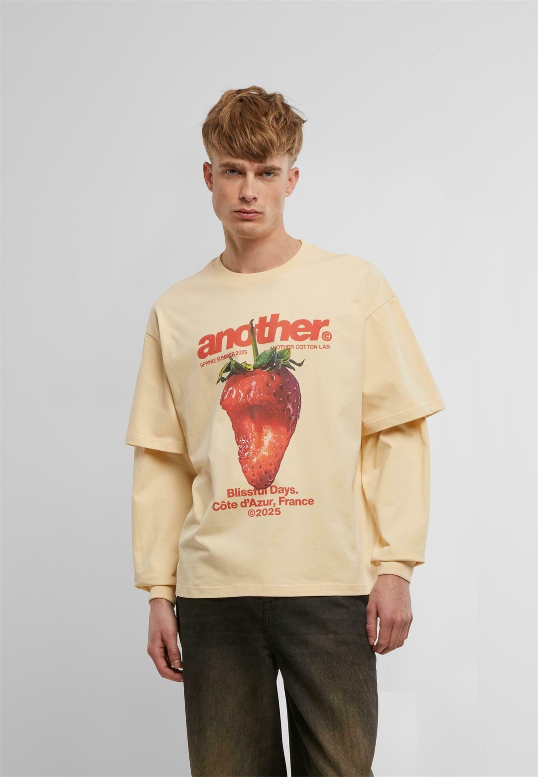 Another Cotton Lab BLISSFUL DAYS DOUBLE LAYER LONGSLEEVE - Langarmshirt - sand