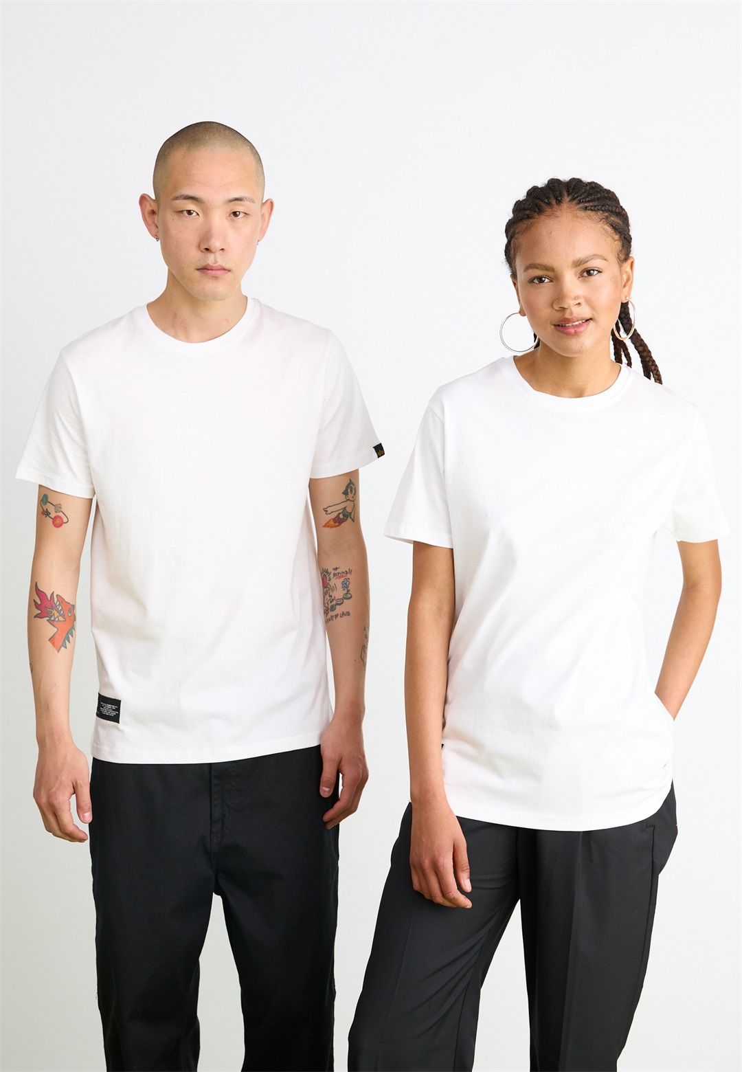 Alpha Industries LABEL UNISEX - T-Shirt print - white/weiß