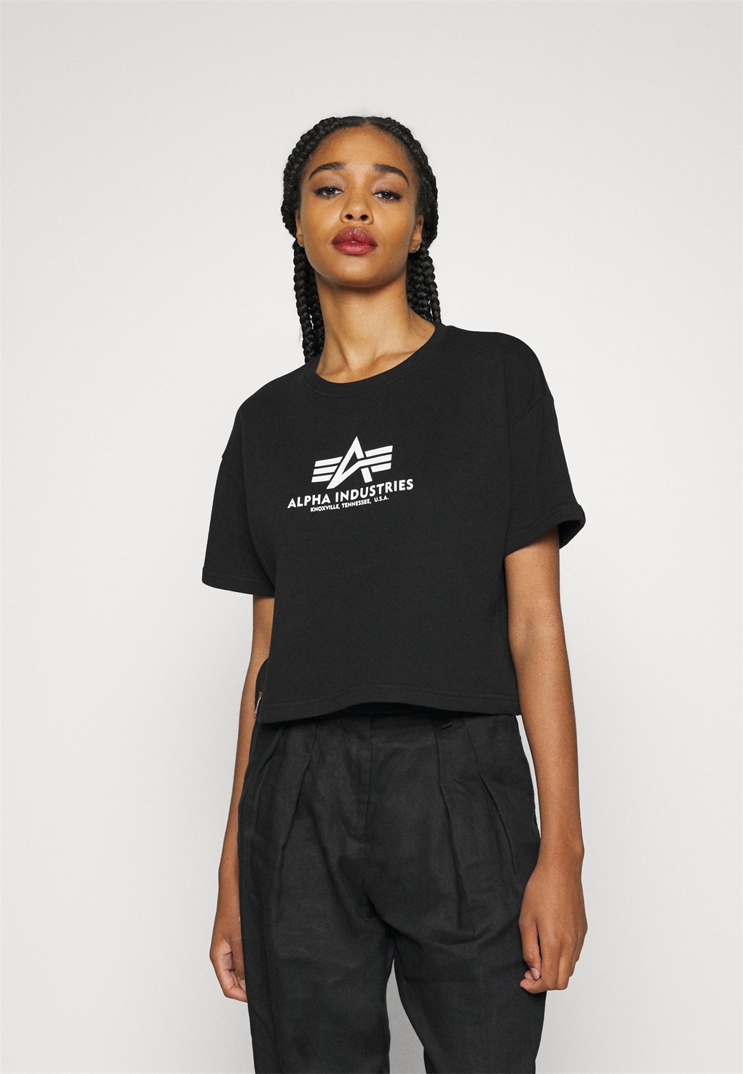 Alpha Industries BOXY - T-Shirt print - black/schwarz