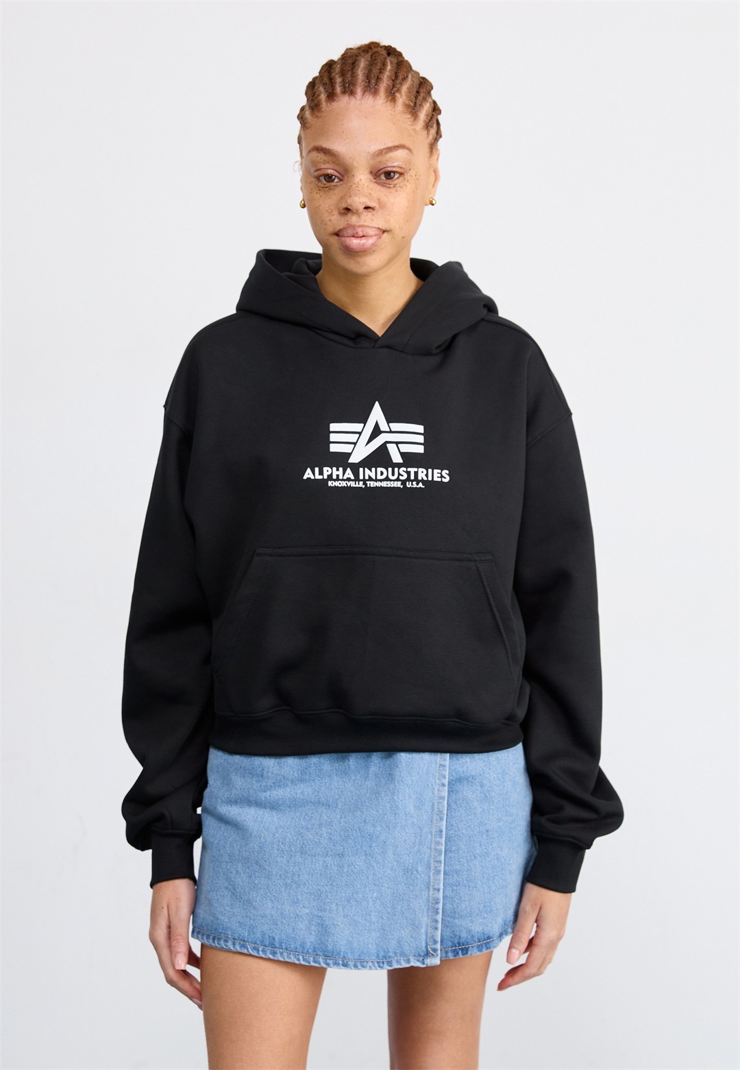 Alpha Industries BASIC HOODIE - Kapuzenpullover - black/schwarz