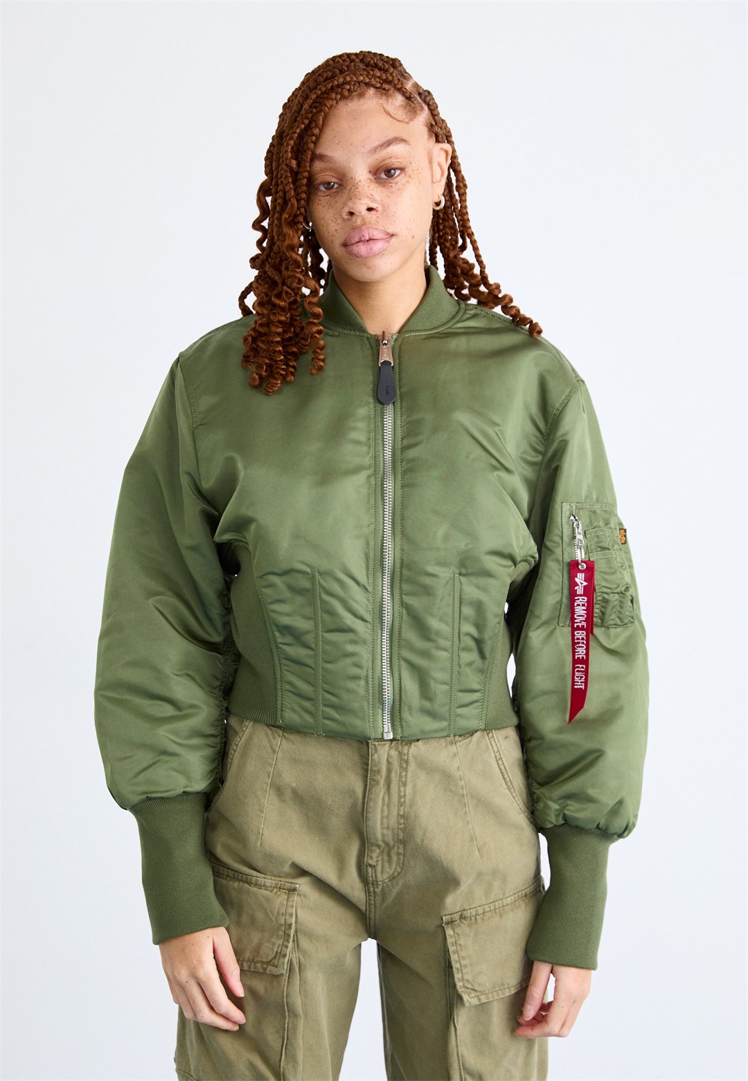 Alpha Industries WAISTED - Bomberjacke - sage green/grün