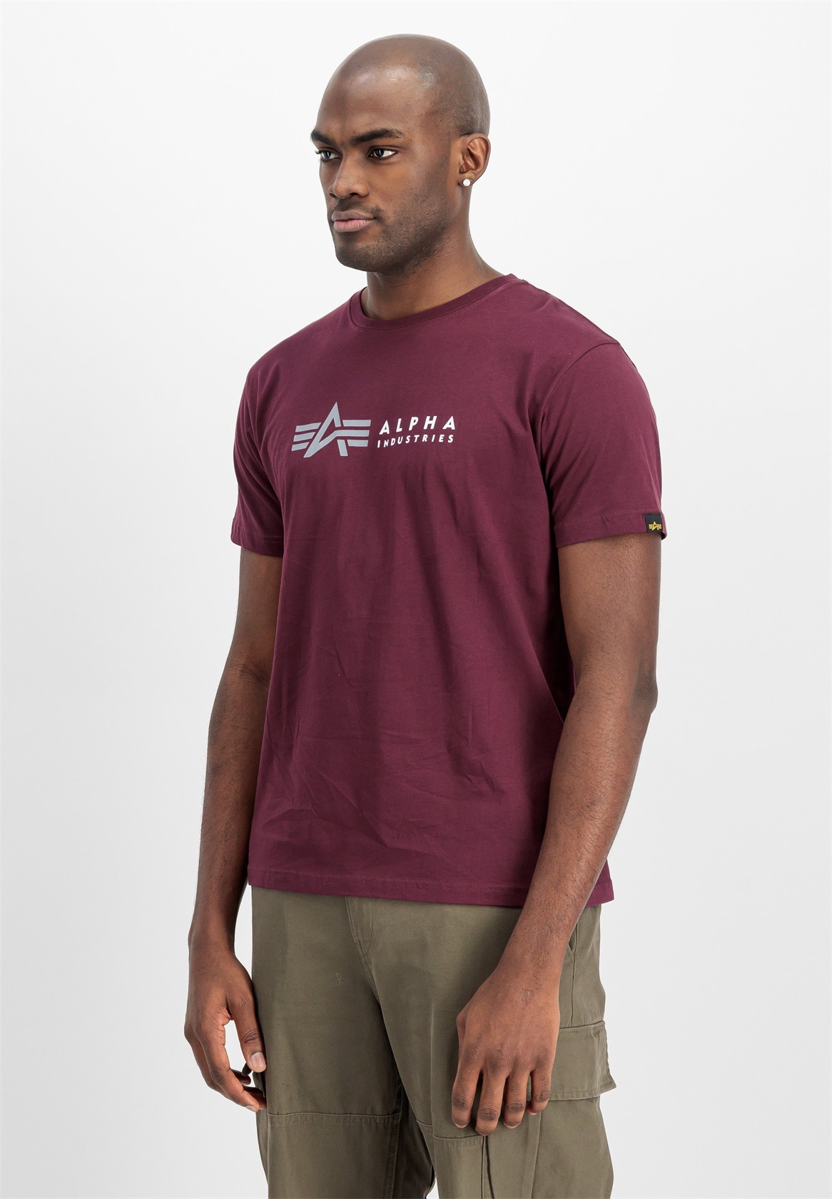 Alpha Industries LABEL - T-Shirt print - dark cherry/bordeaux