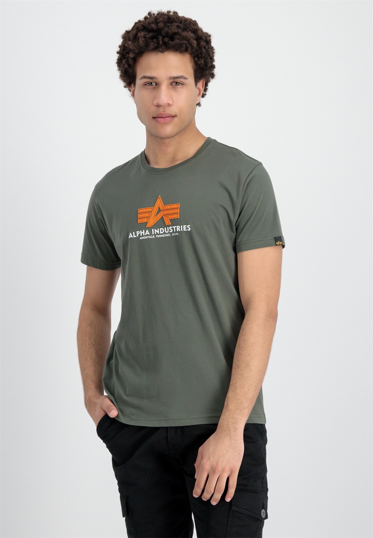 Alpha Industries T-Shirt print - dark olive/oliv