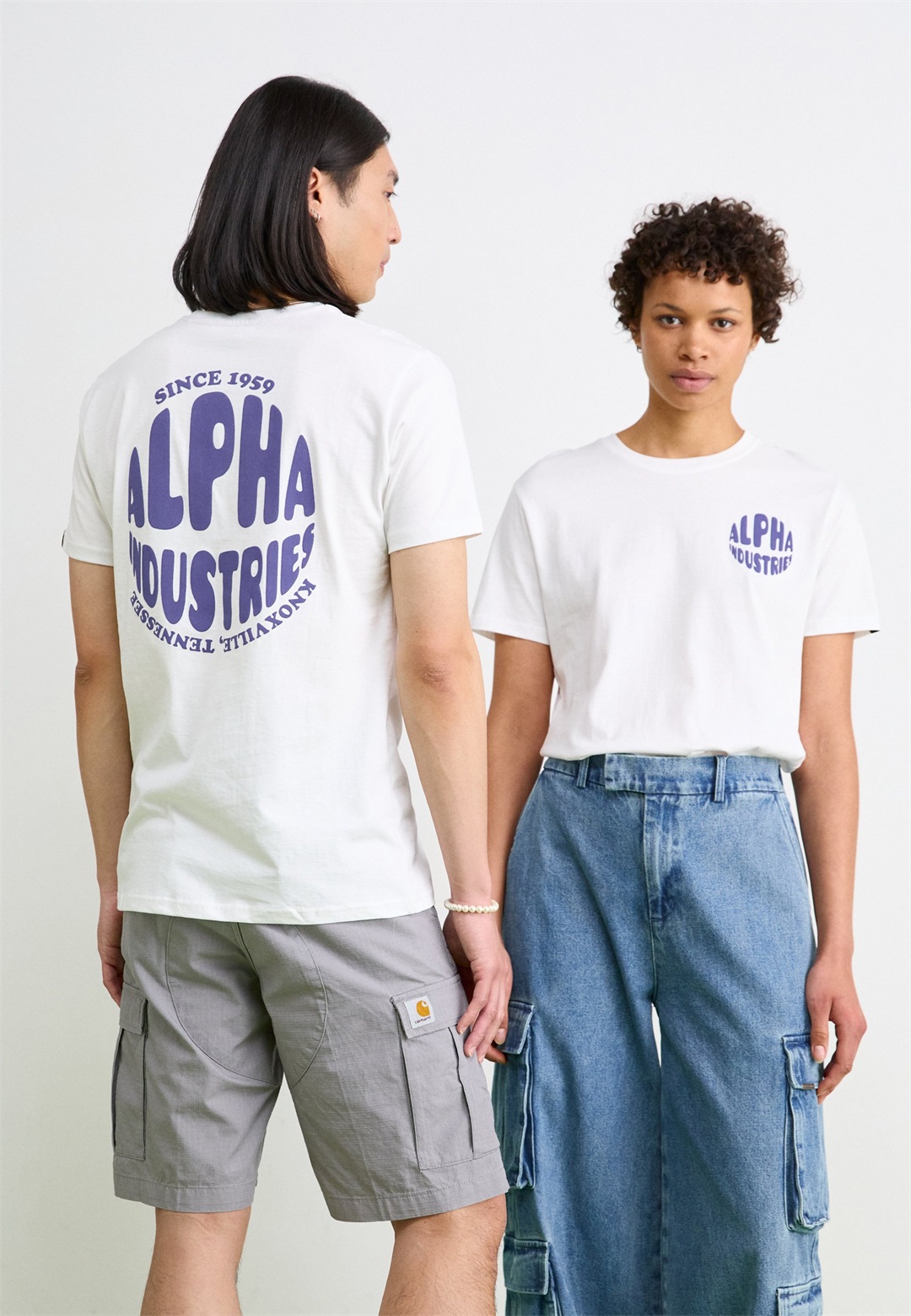 Alpha Industries LOGO UNISEX - T-Shirt print - white/weiß