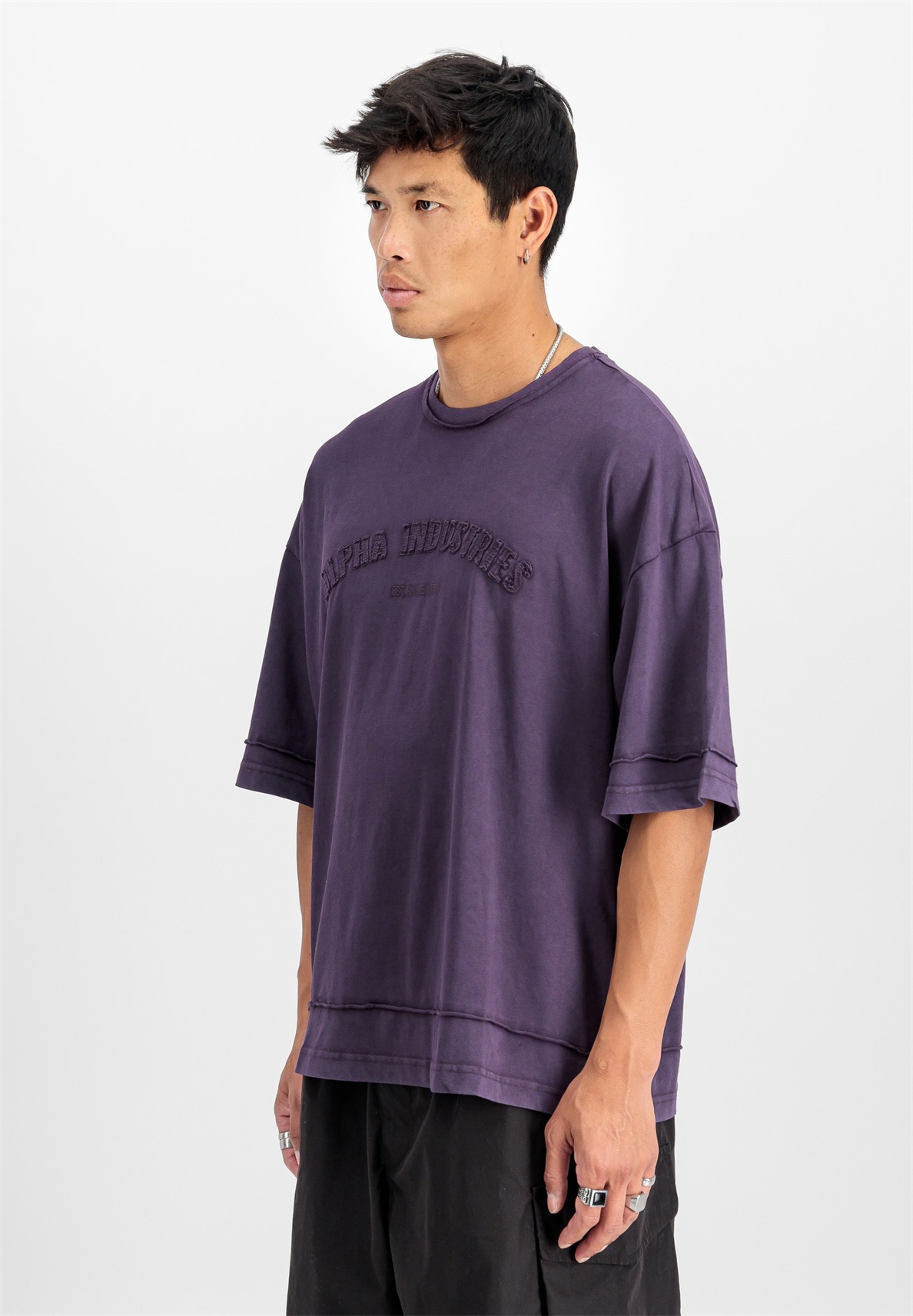 Alpha Industries OPEN EDGE - T-Shirt print - plum/lila
