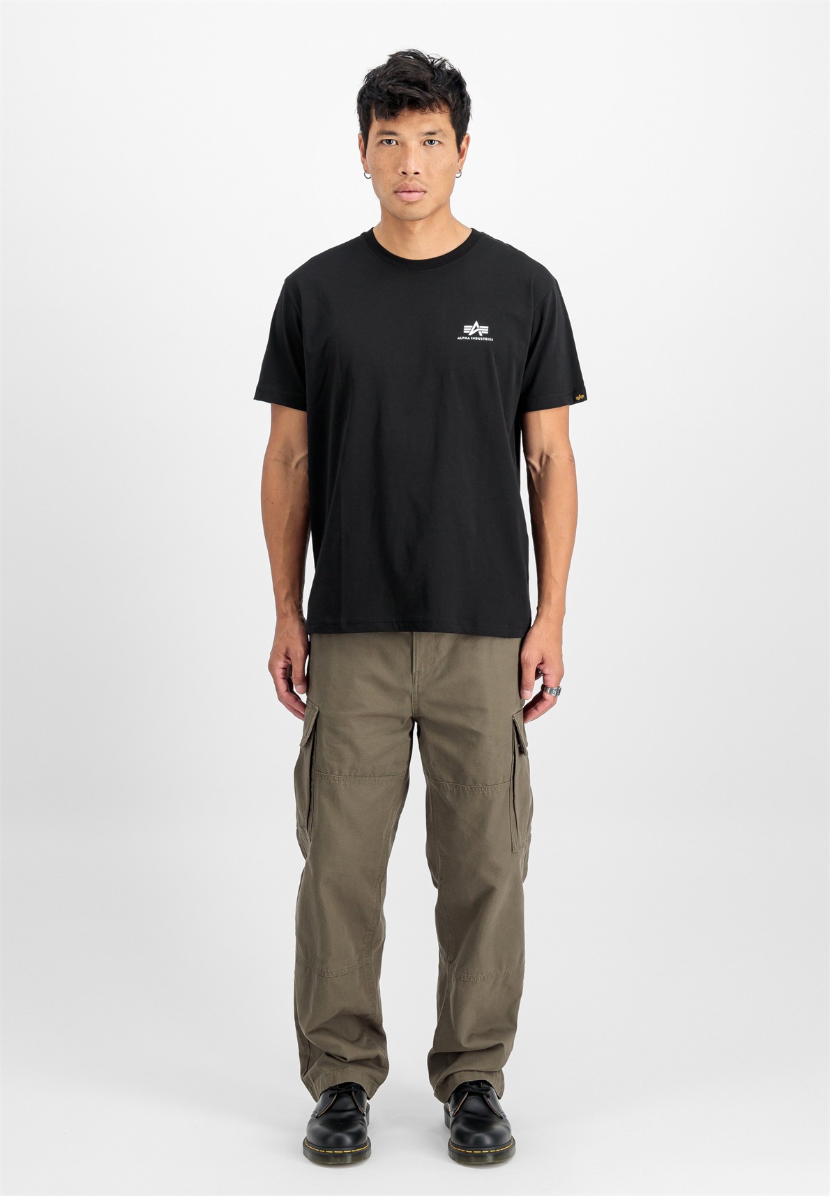 Alpha Industries SMALL LOGO 2 PACK - T-Shirt print - black/schwarz