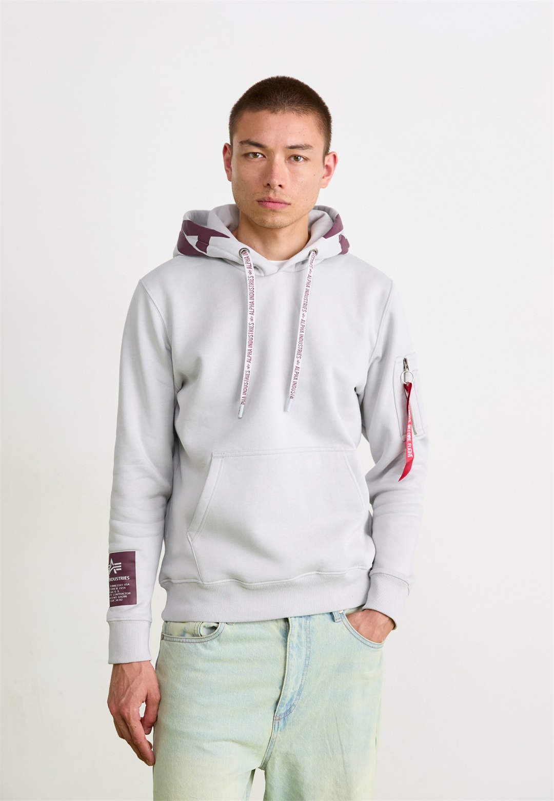 Alpha Industries ALPHA UNISEX - Kapuzenpullover - pastel grey/hellgrau