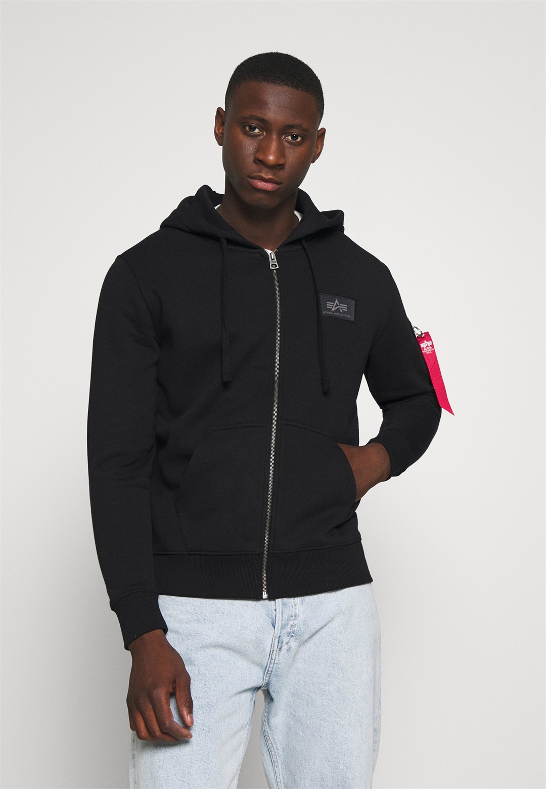 Alpha Industries BACK HOODIE - Sweatjacke - black/schwarz