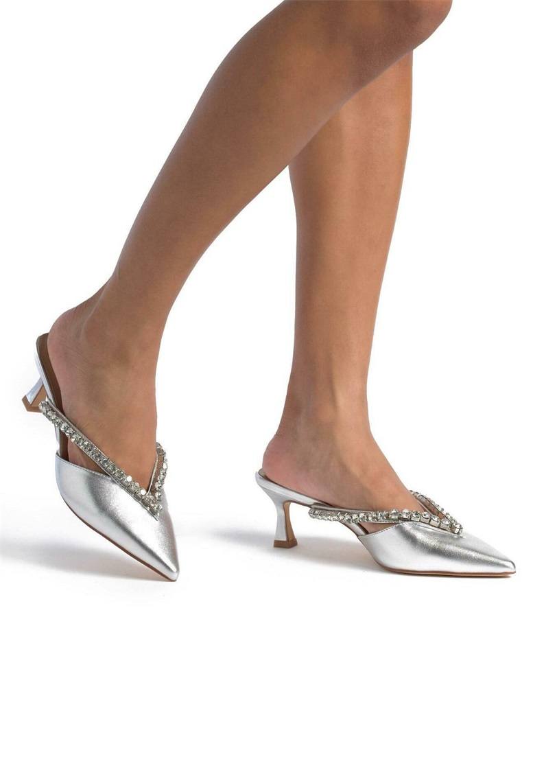 Alma en Pena Pantolette hoch - plateado/silberfarben