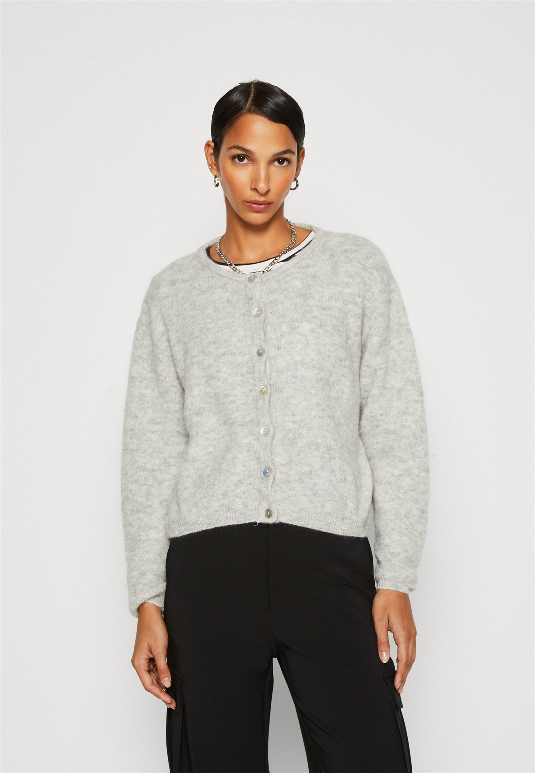 American Vintage VITO - Strickjacke - gris clair chine/grau