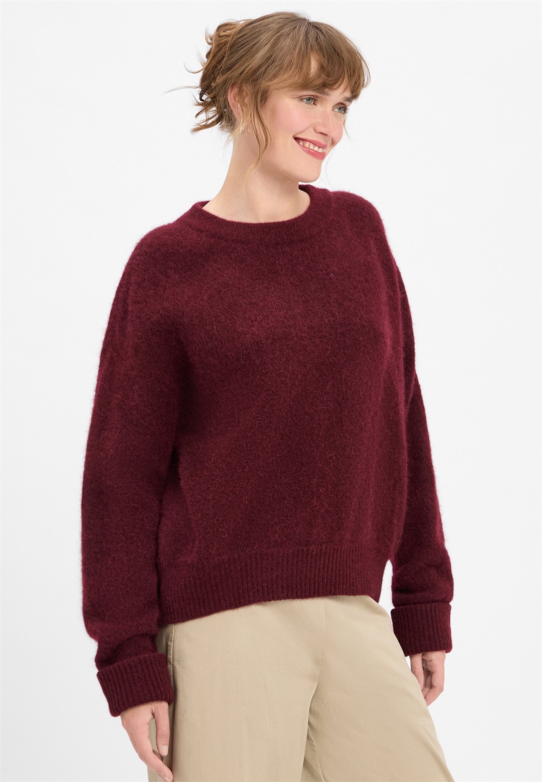American Vintage MIT ANTEIL GASPACHO CHINE - Strickpullover - bordeaux