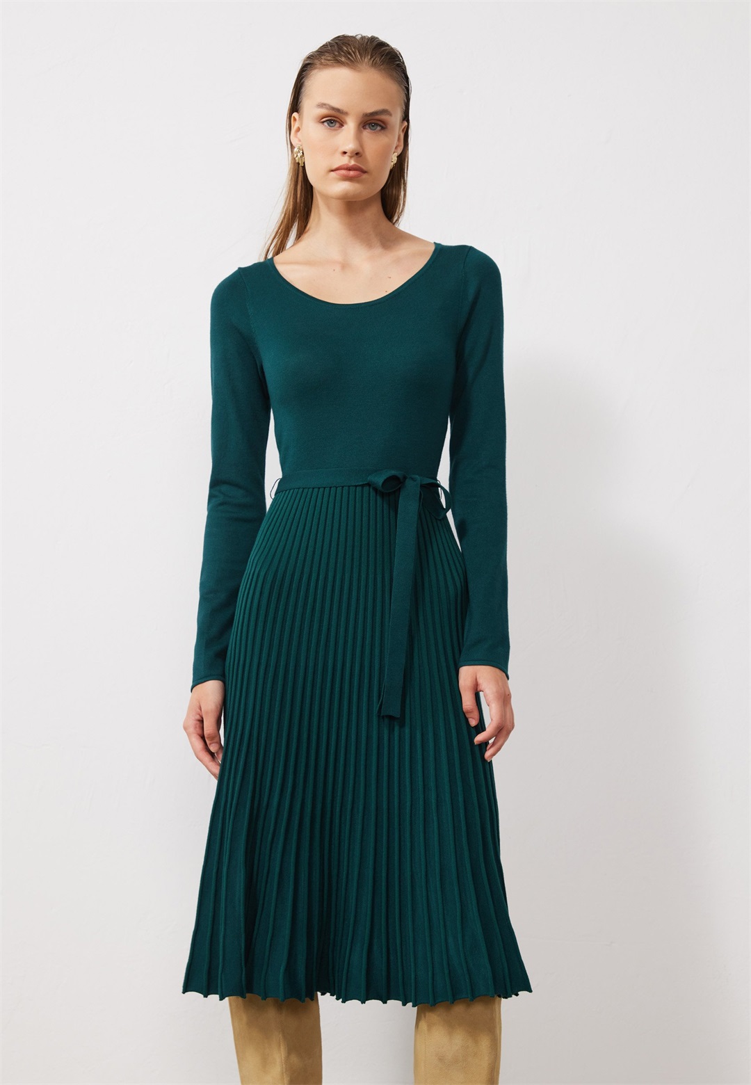 Anna Field Strickkleid - dark green/dunkelgrün