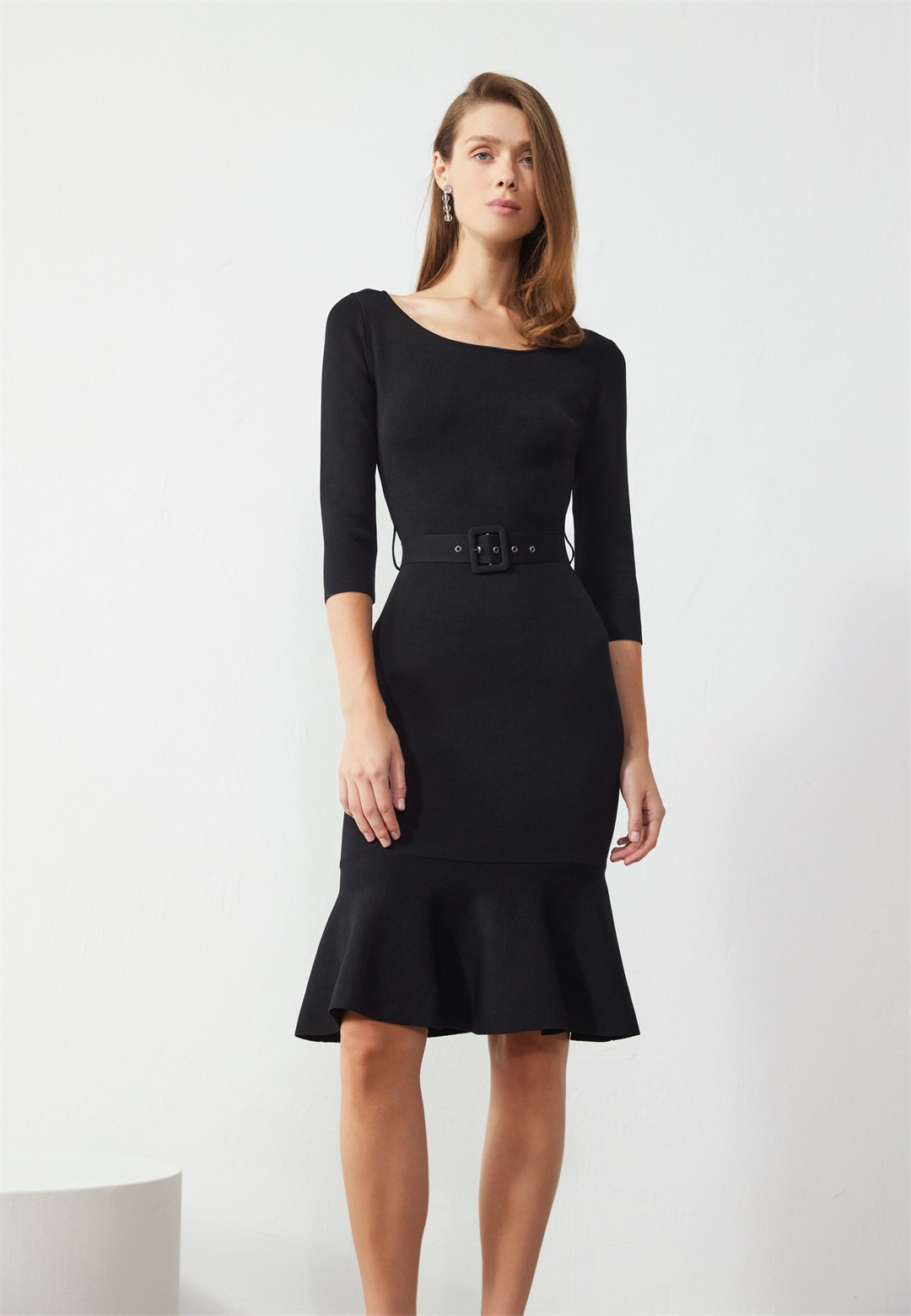 Anna Field Strickkleid - black/schwarz