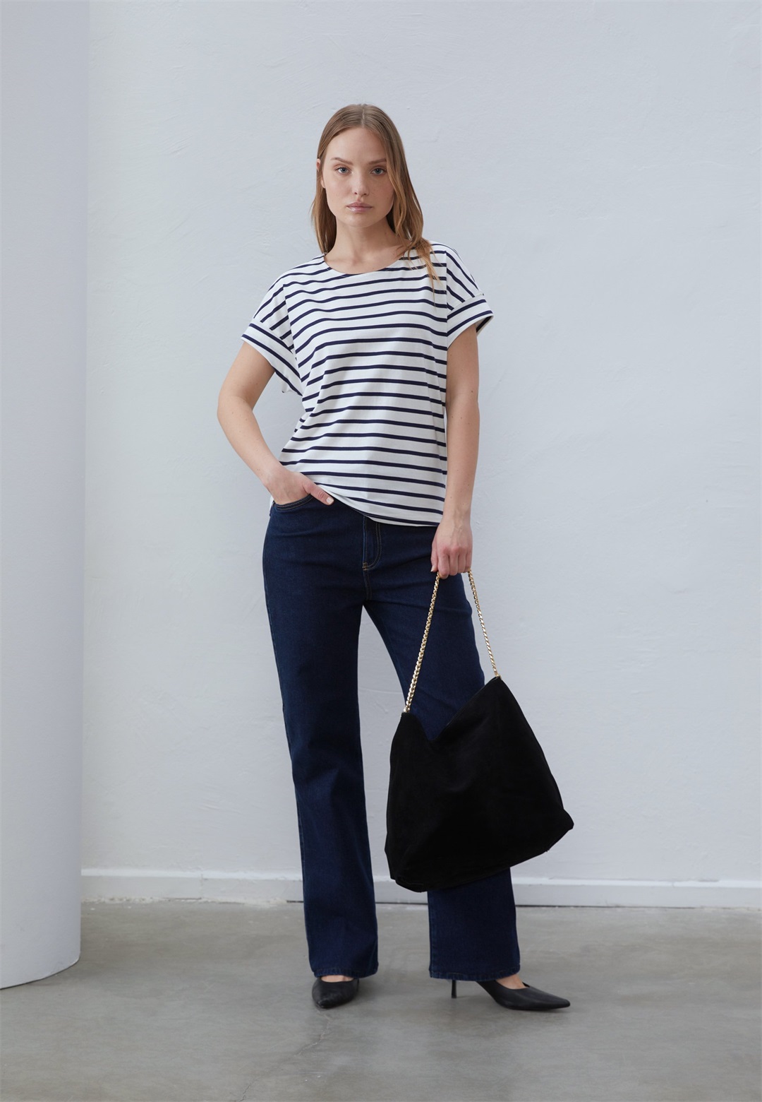 Anna Field 2 PACK - T-Shirt print - white/dark blue/light blue/weiß