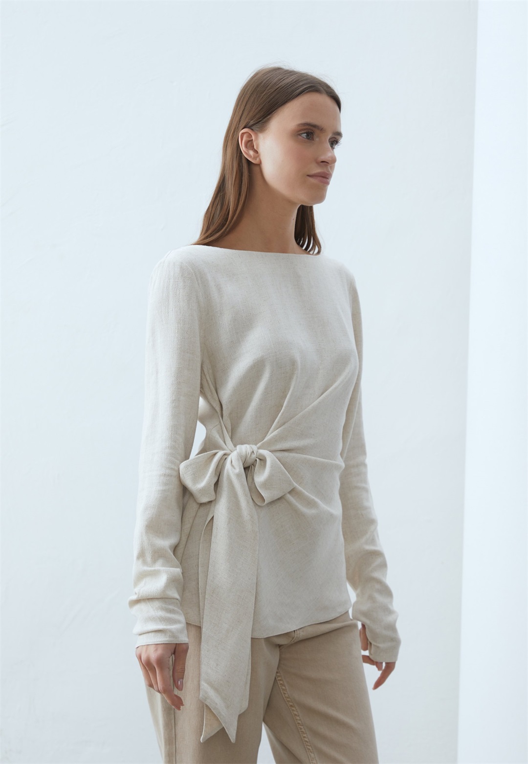 Anna Field LINEN MIX BLEND BLOUSE - Bluse - beige