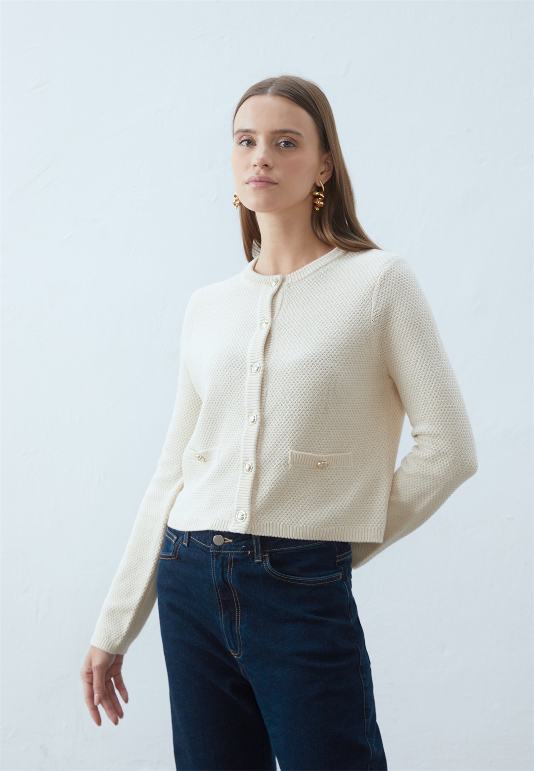 Anna Field Strickjacke - sand