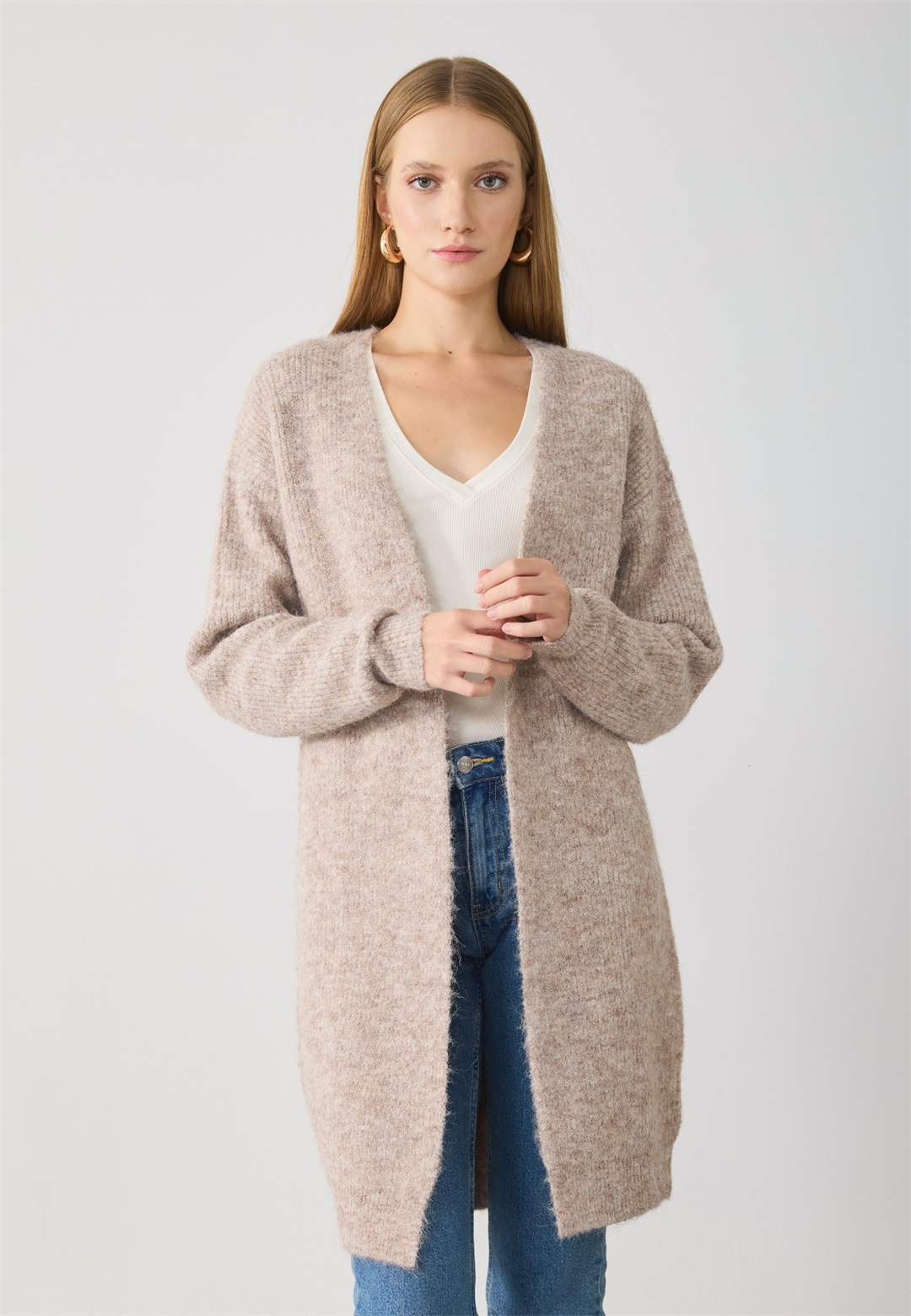 Anna Field Strickjacke - taupe melange/taupe