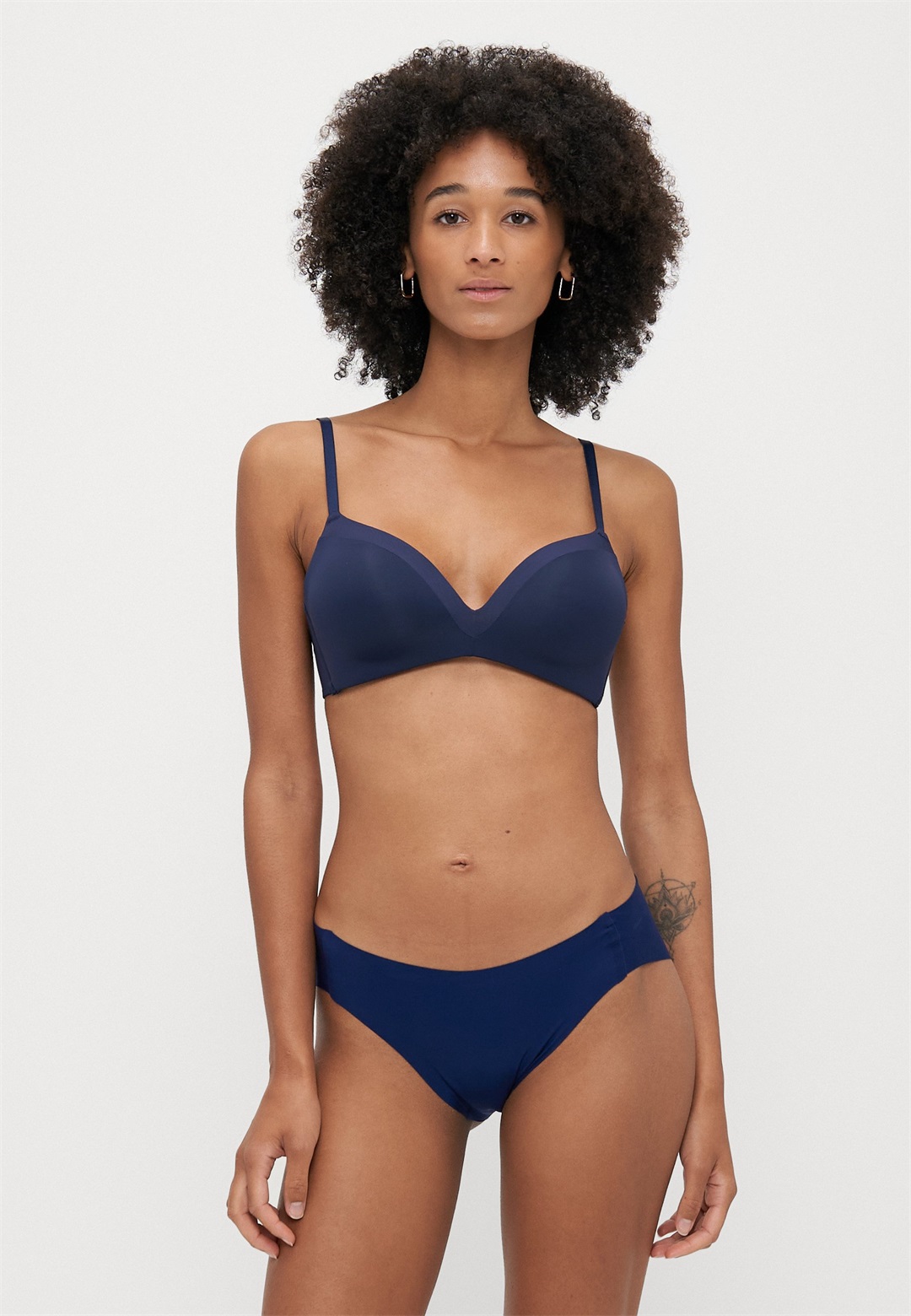 Anna Field 2 PACK - T-Shirt BH - blue/white/dunkelblau