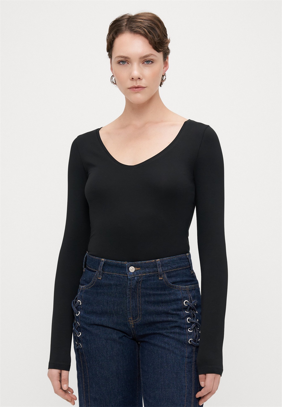 Anna Field Tall BASIC LONG SLEEVE TOP - Langarmshirt - black/schwarz