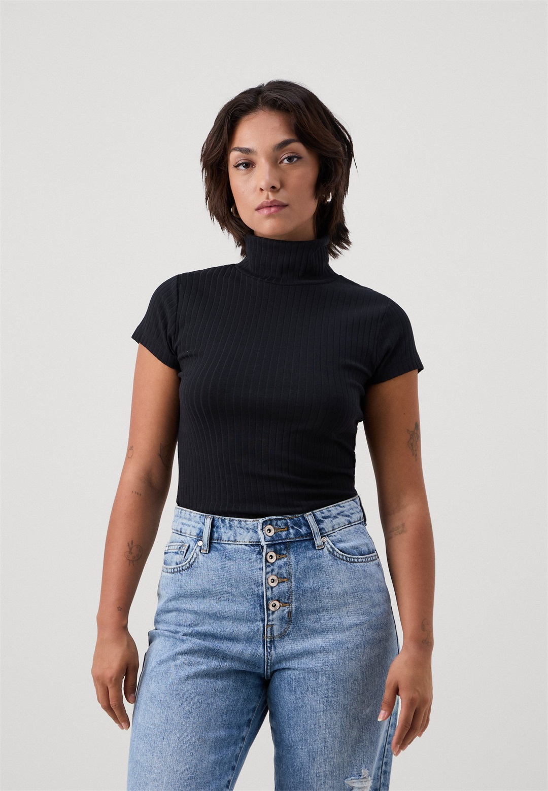 Anna Field Petite T-Shirt print - black/schwarz