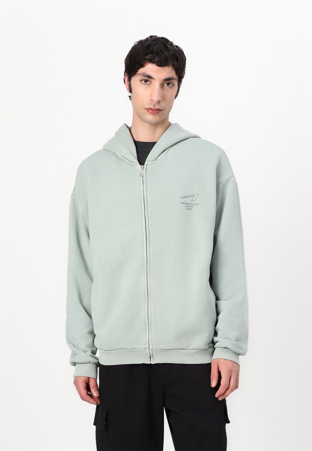 ARKK Copenhagen ZIP HOODIE UNISEX - Kapuzenpullover - ice grey/hellblau