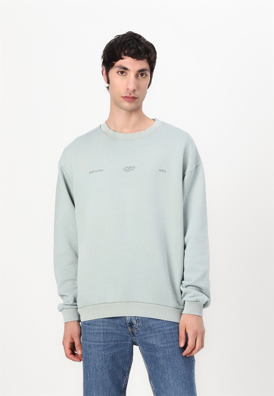 ARKK Copenhagen BOXY CREW UNISEX - Sweatshirt - ice grey/hellblau