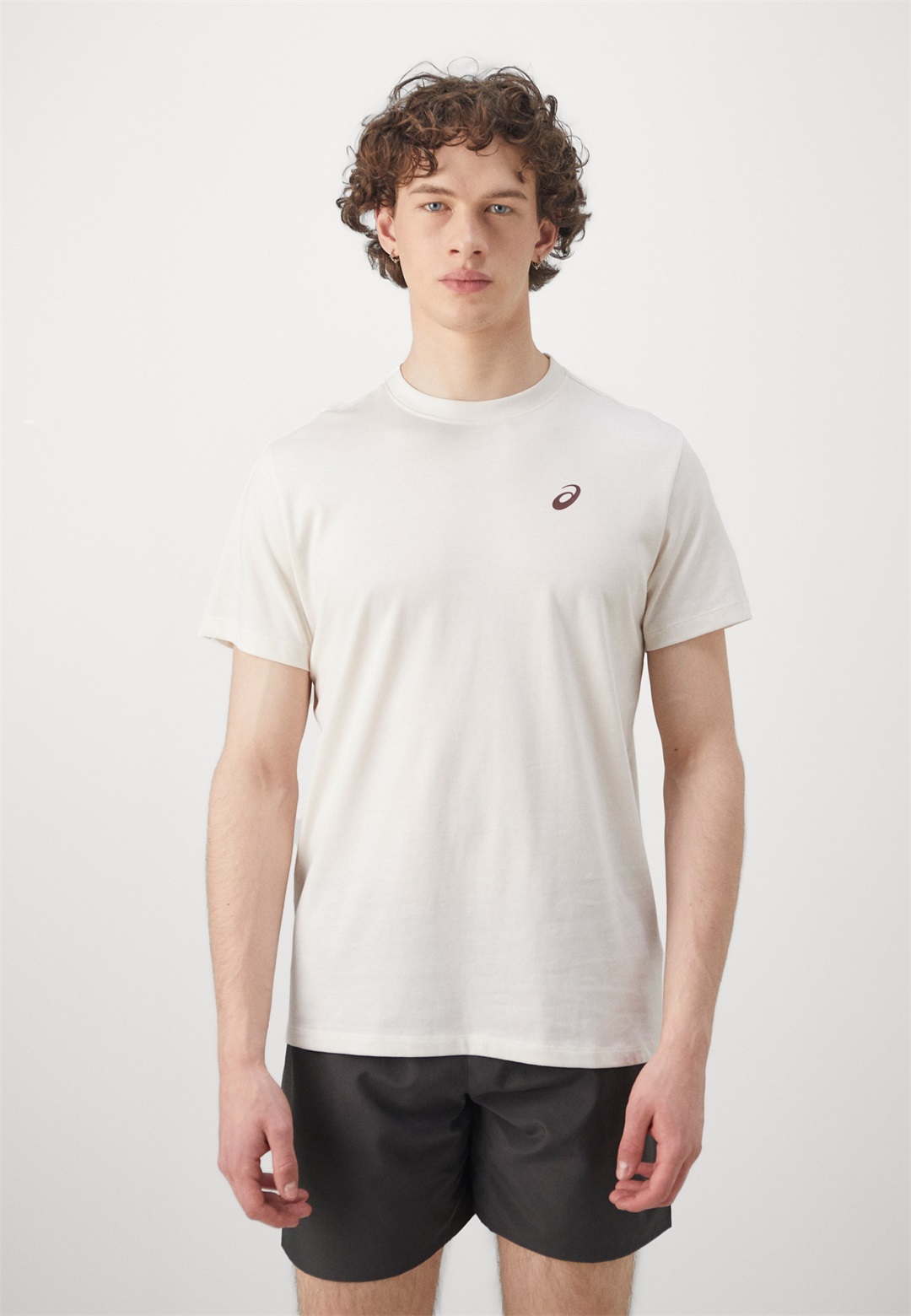 ASICS ROAD GRAPHIC TEE MEN - T-Shirt print - cream/beige