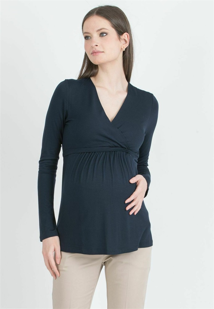Attesa Maternity MARGHERITA - MATERNITY AND NURSING - Langarmshirt - blue/dunkelblau