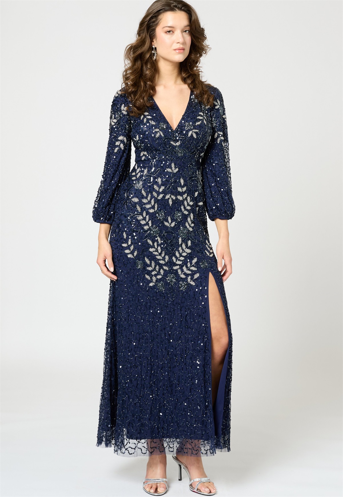 BEAUUT EMBELLISHED SEQUINS - Maxikleid - mid night blue/blau