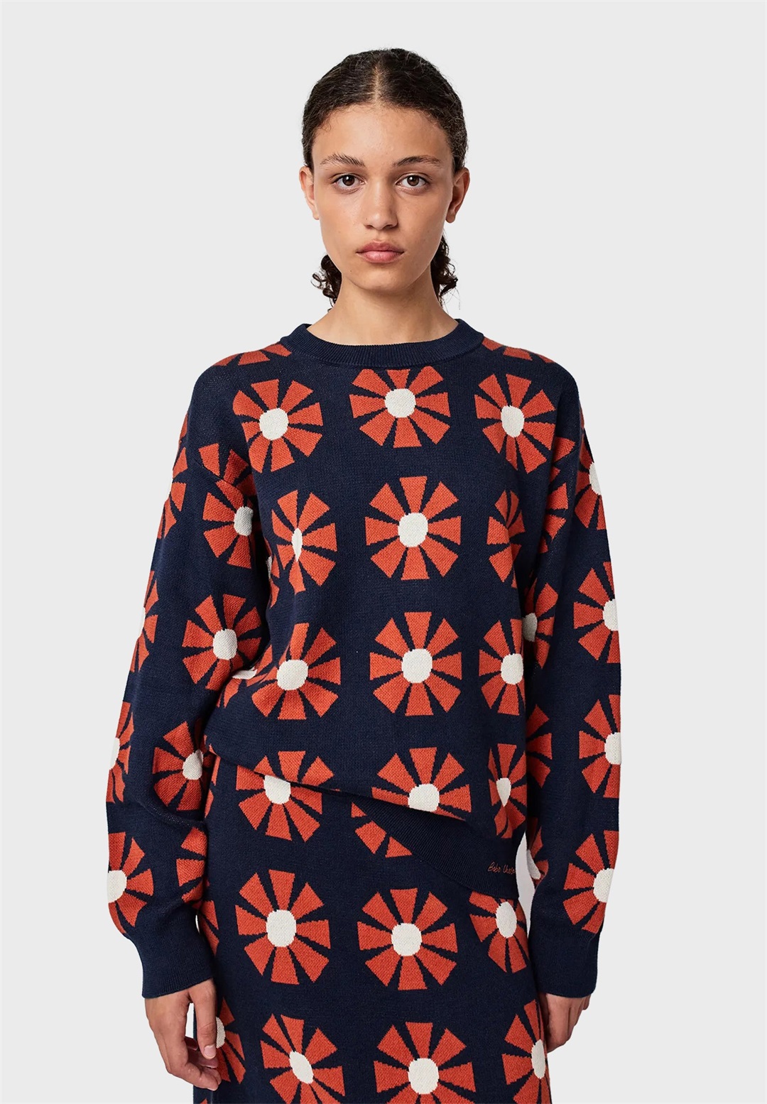 Bobo Choses FLOWER - Strickpullover - navy blue/dunkelblau