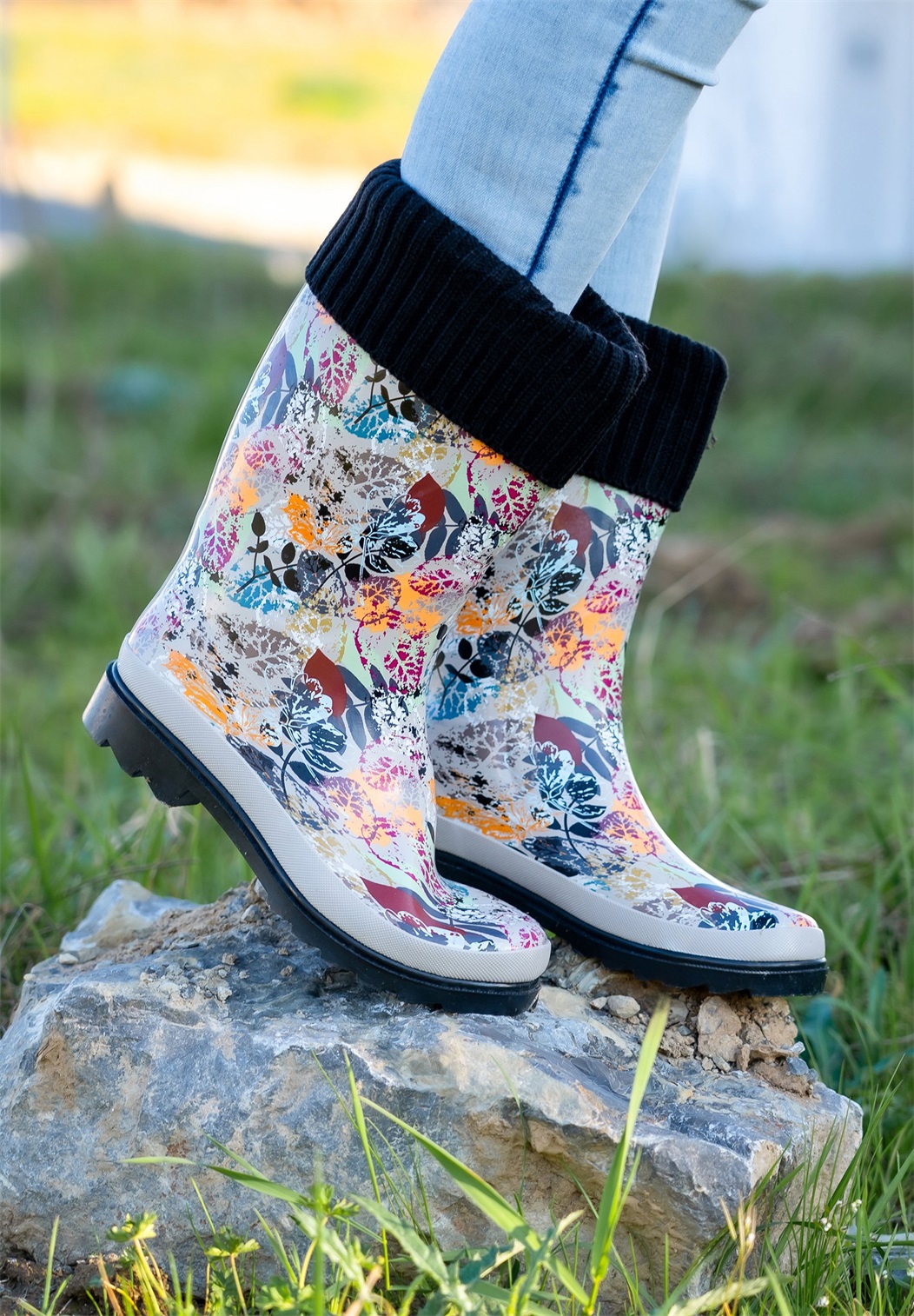 Beck WARMFUTTER HERBST - Gummistiefel - multicolor/beige