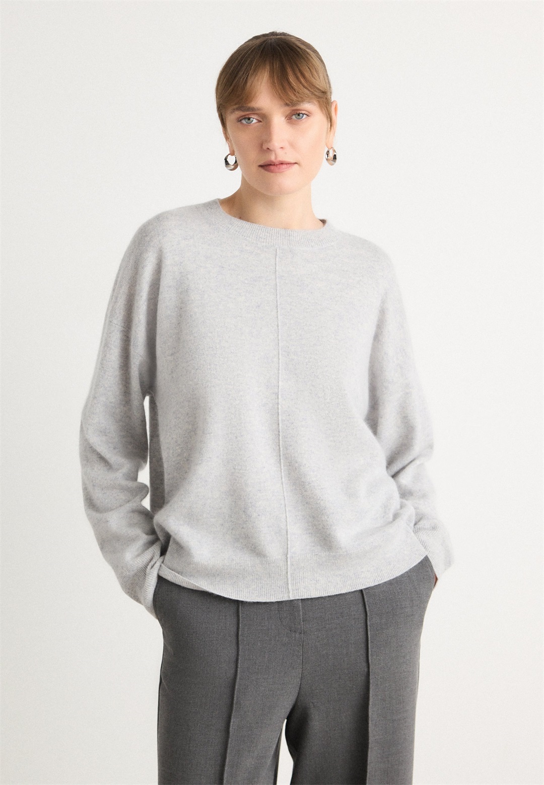 BOSS FASCONA - Strickpullover - light pastel grey/hellgrau