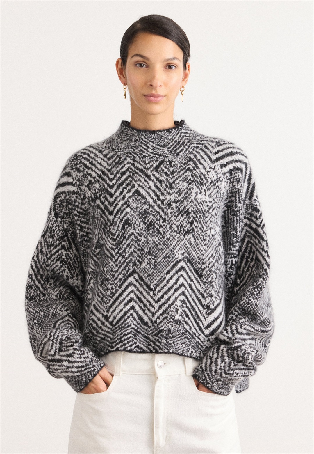 BOSS FACLINA - Strickpullover - open miscellaneous/schwarz