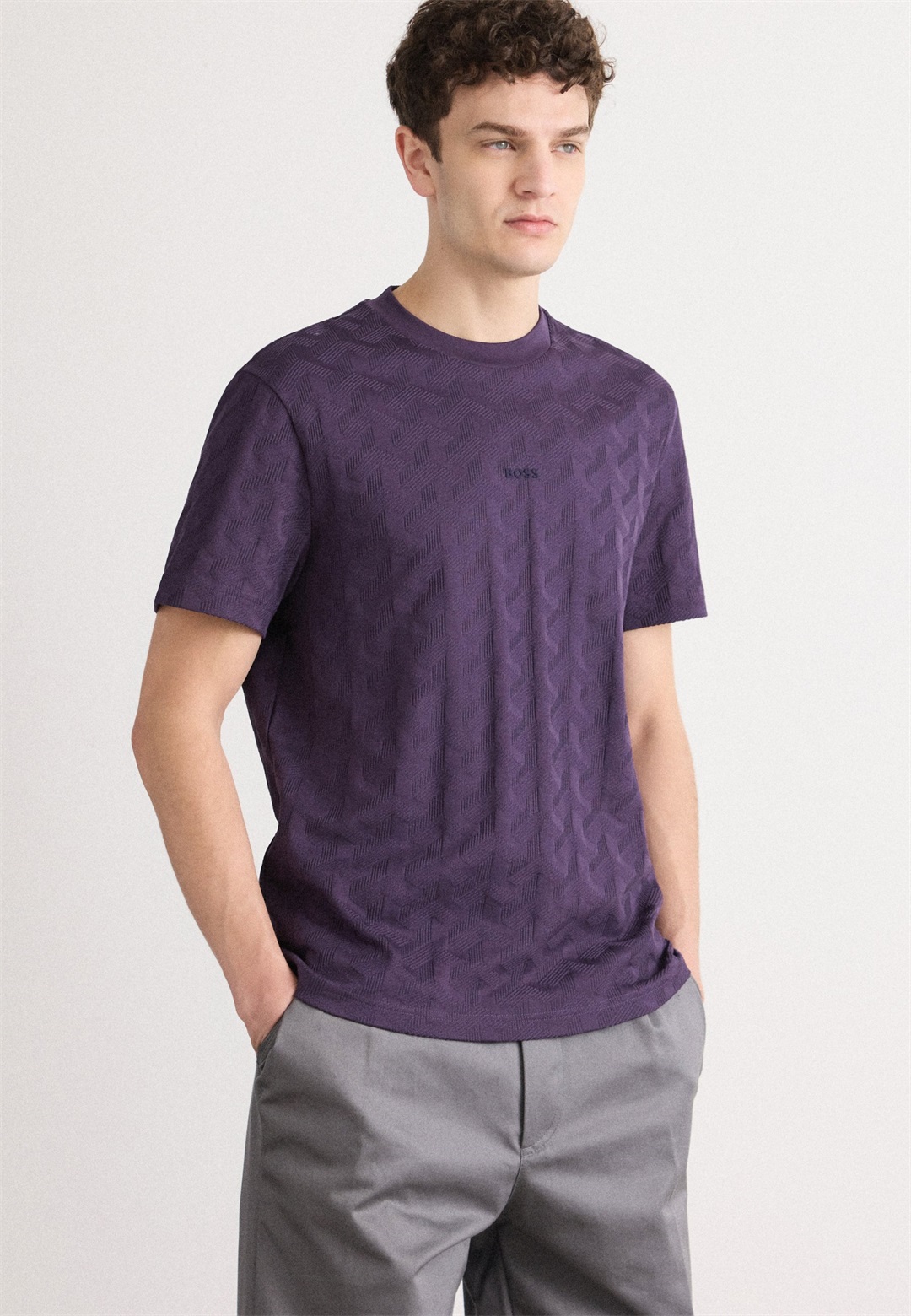 BOSS MIRROR ARTWORK - T-Shirt basic - medium purple/lila