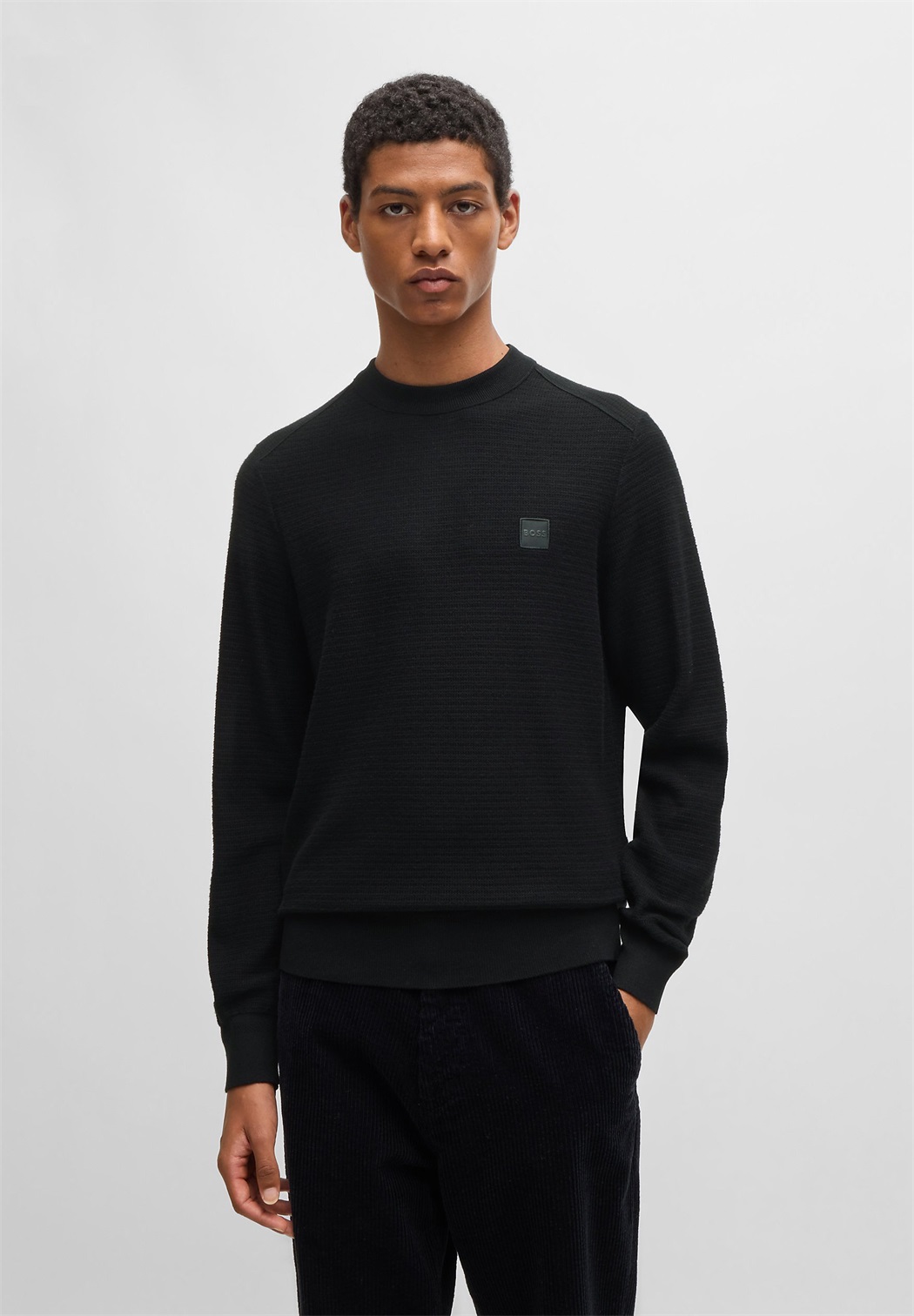 BOSS ANION - Strickpullover - black/schwarz