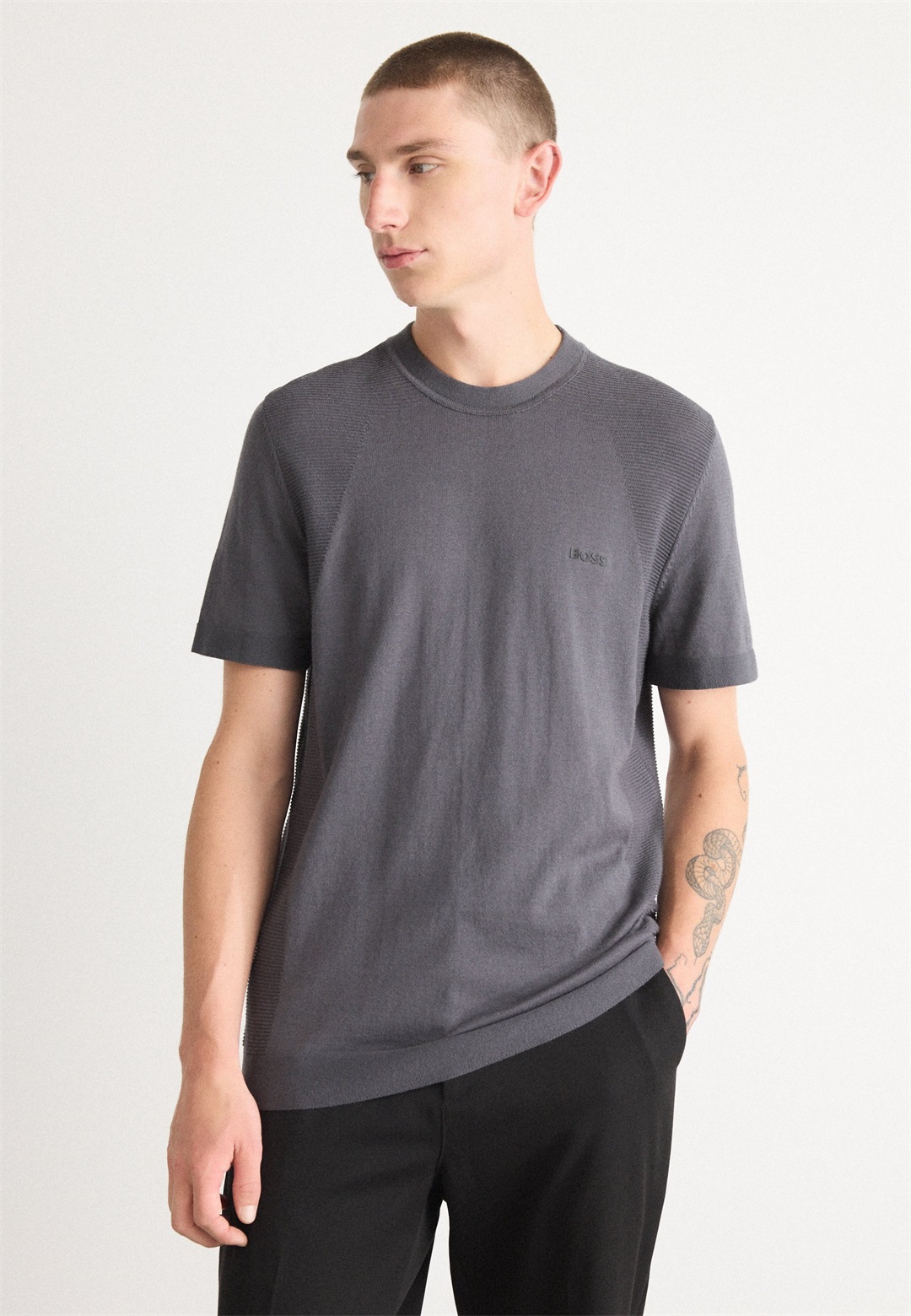 BOSS MOMENTUM LITE - T-Shirt basic - dark grey/dunkelgrau