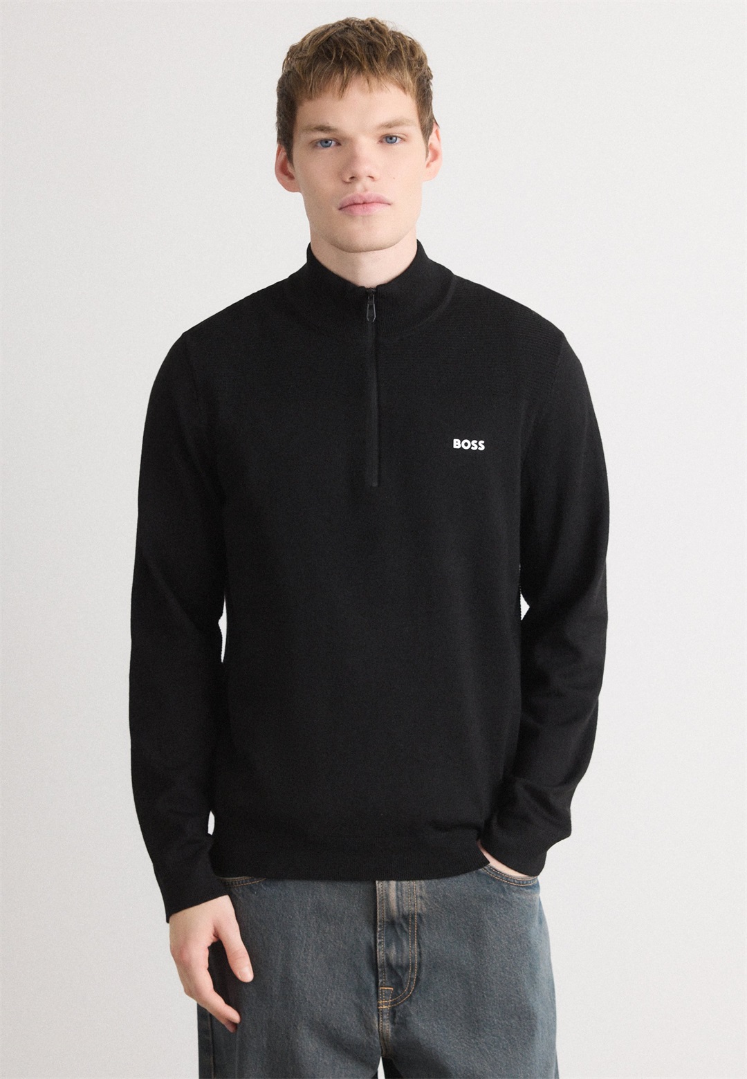 BOSS MOMENTUM - Strickpullover - black/schwarz