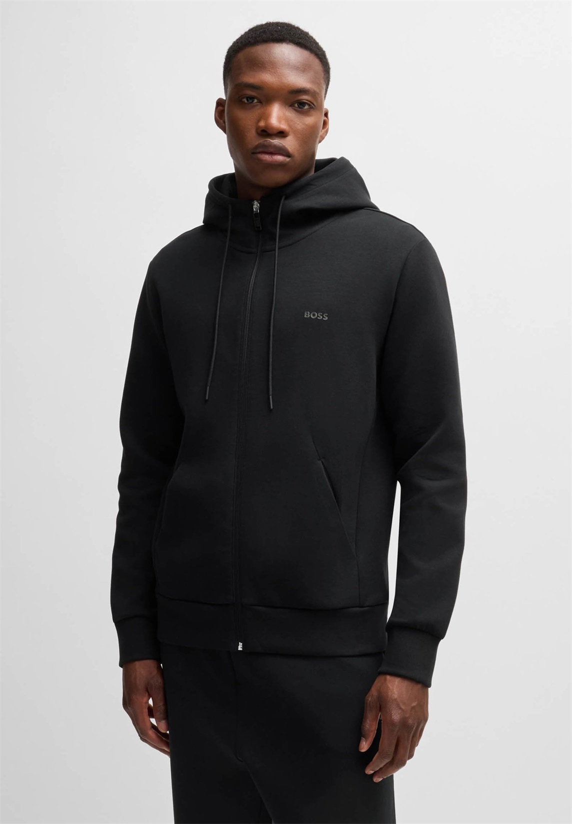 BOSS SAGGY - Sweatjacke - black/schwarz