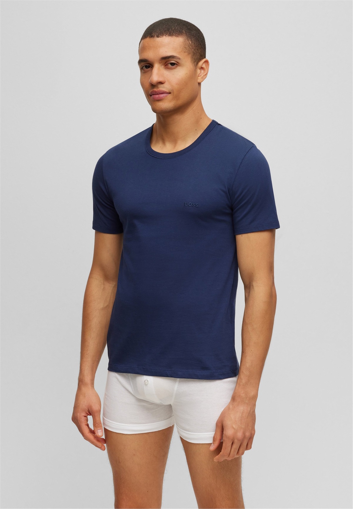 BOSS RN 3PACK CLASSIC - Unterhemd/-shirt - open blue/blau