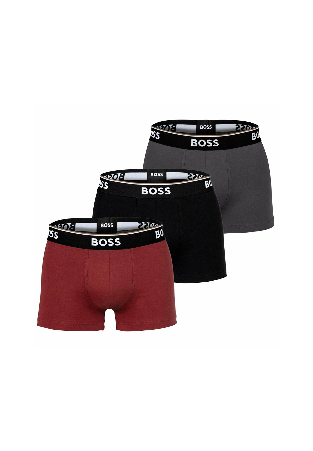 BOSS POWER 3 PACK - Boxer Briefs - schwarz grau rot/schwarz