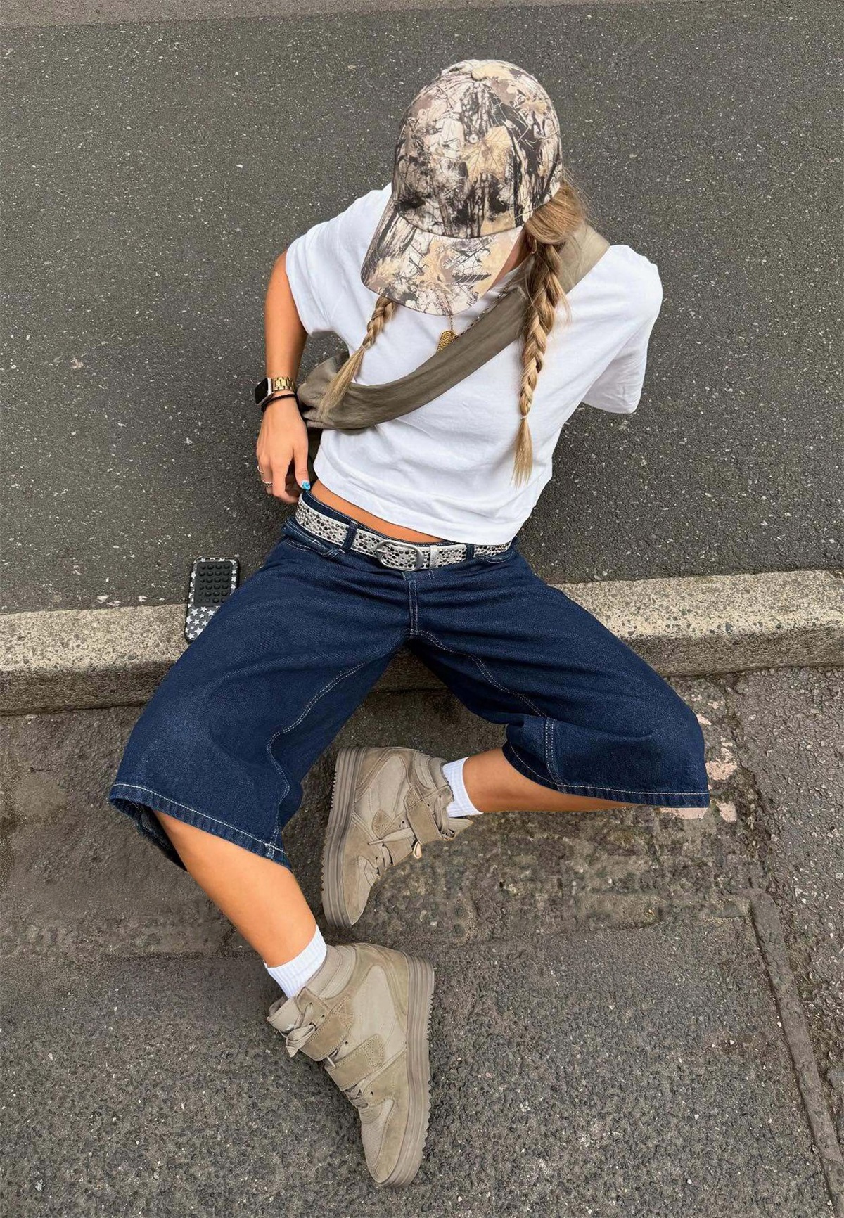 Bershka Schnürstiefelette - sand