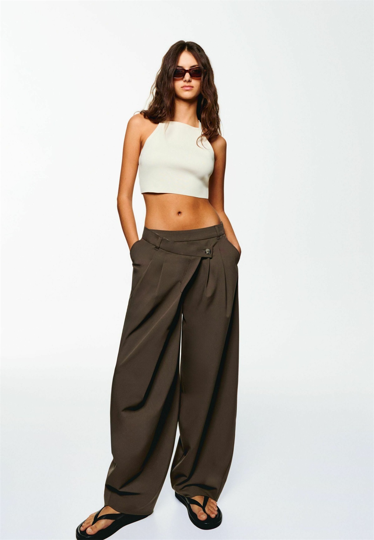 Bershka TAILORED - Stoffhose - sand