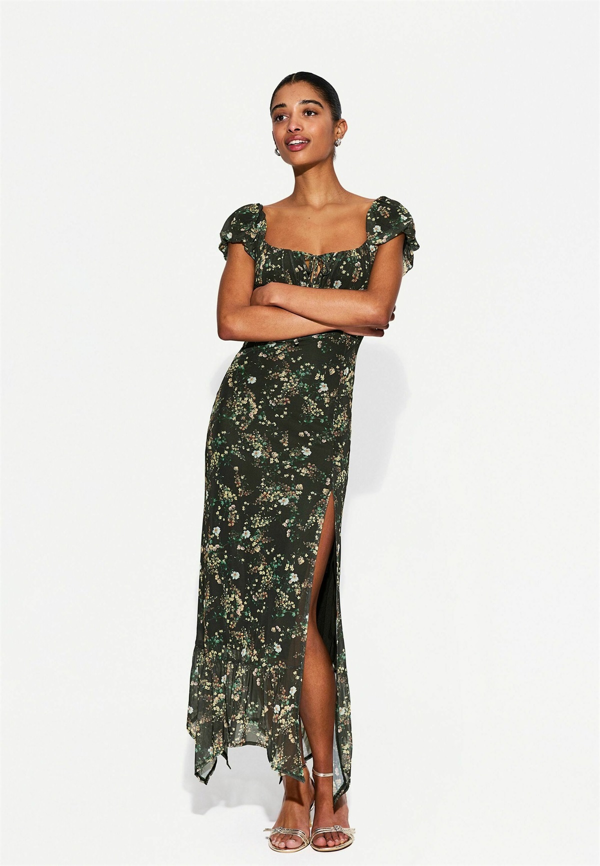 Bershka Maxikleid - neon green/neongrün