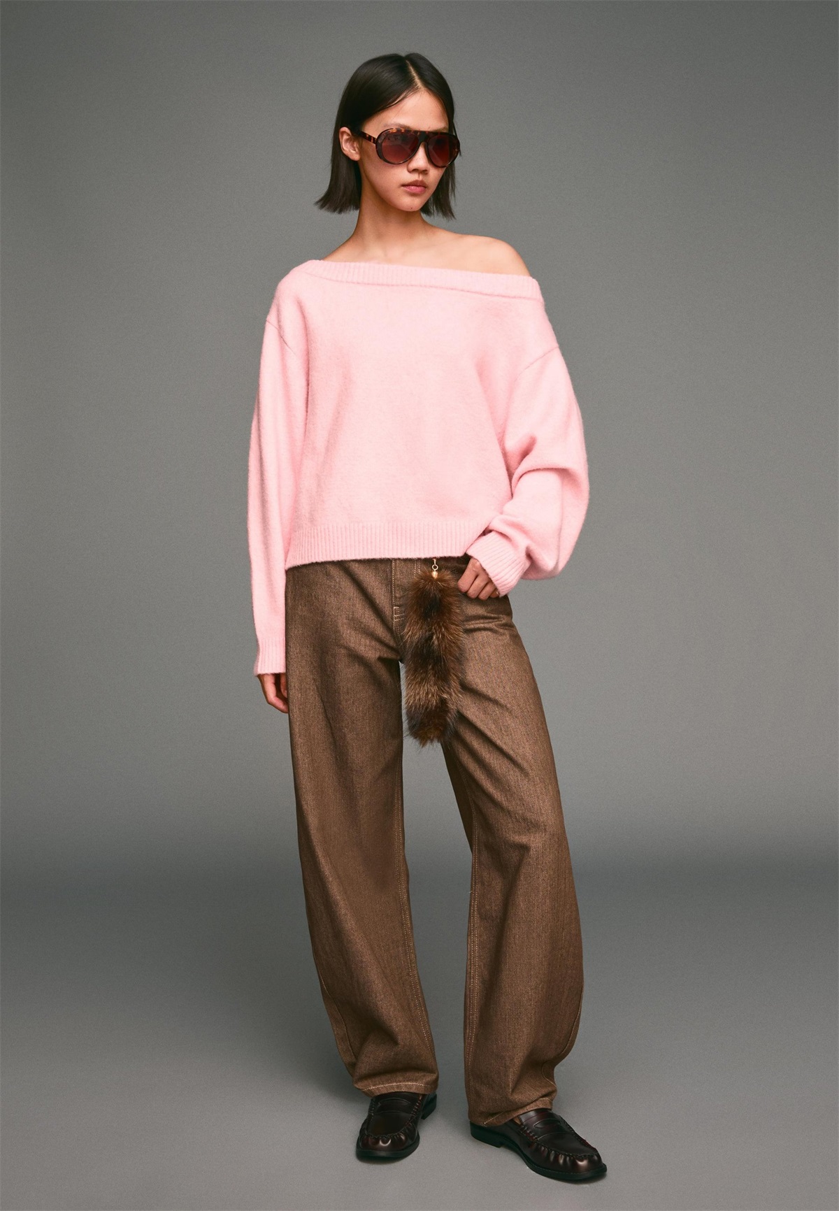 Bershka Strickpullover - light pink/rosa