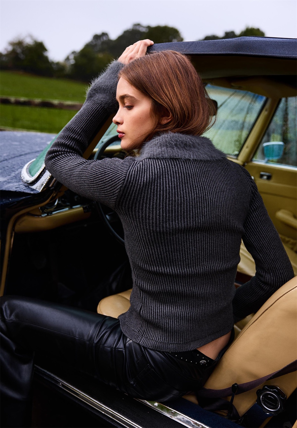 Bershka Strickjacke - dark grey/dunkelgrau