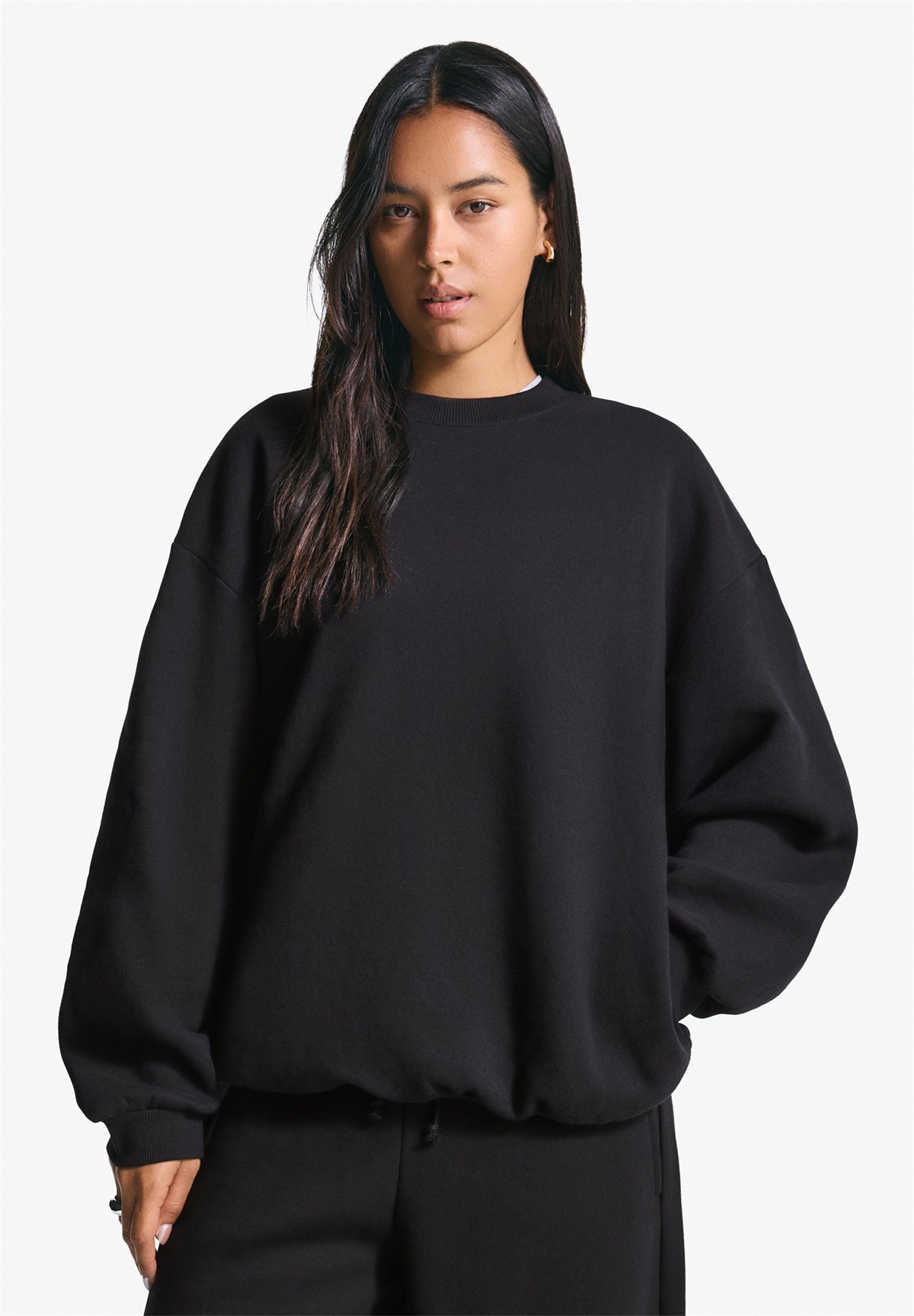 Bershka Sweatshirt - black/schwarz