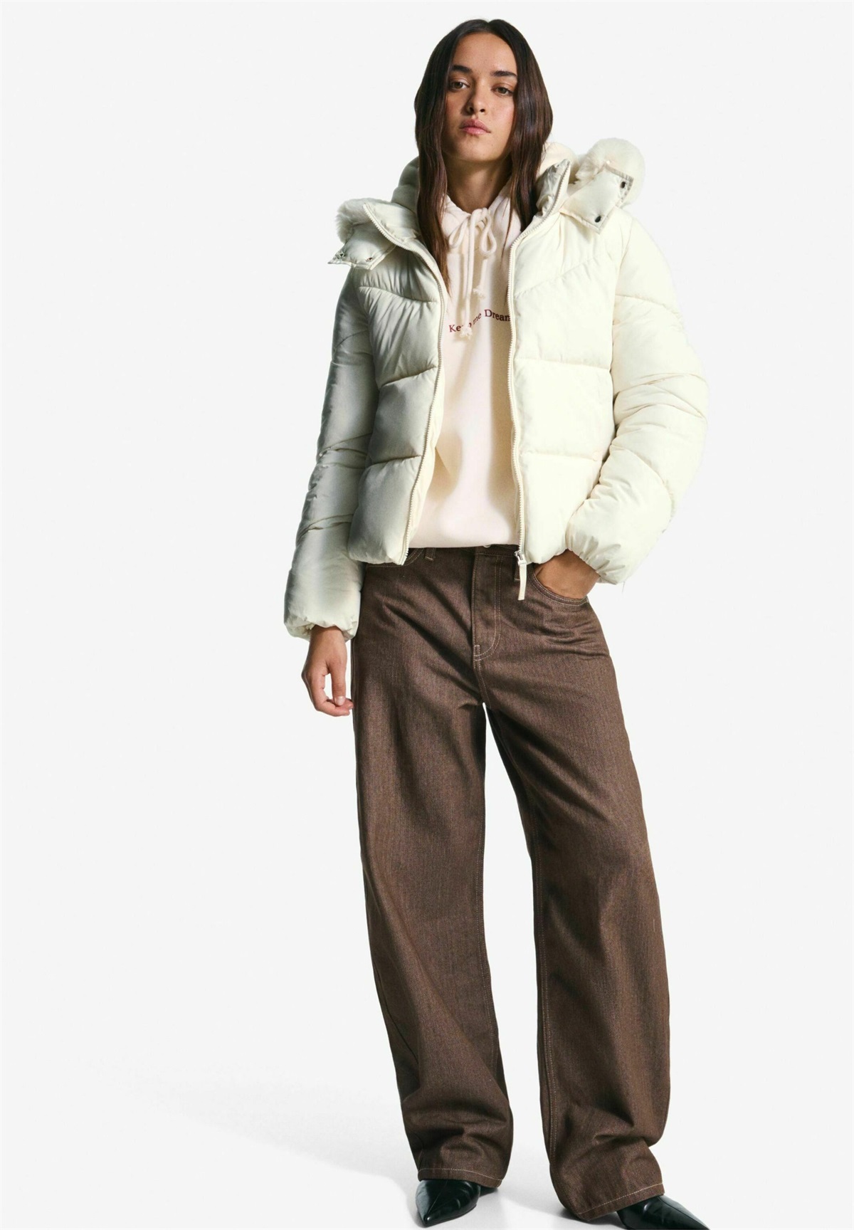 Bershka Winterjacke - sand