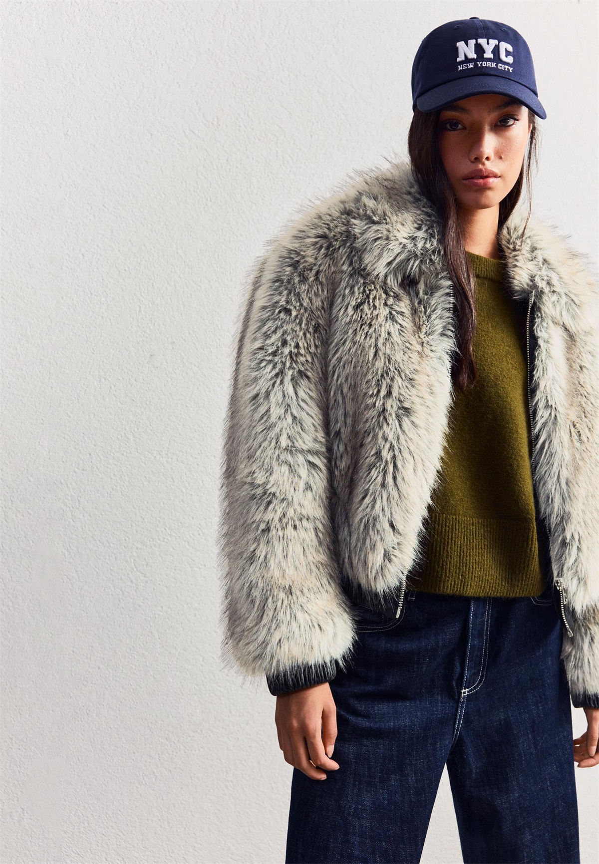 Bershka Winterjacke - grey/hellgrau