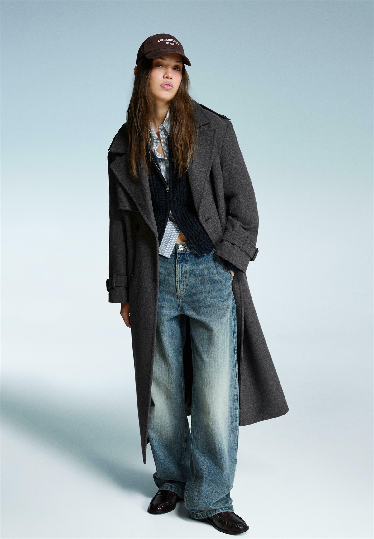 Bershka TEXTURE - Trenchcoat - grey/grau